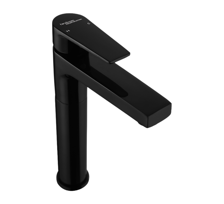 Element Bib Cock With Wall Flange - Chrome Black | Hindware