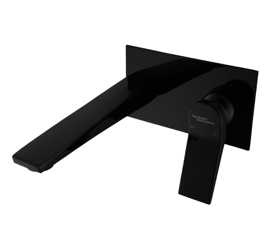 Element Bib Cock With Wall Flange - Chrome Black | Hindware