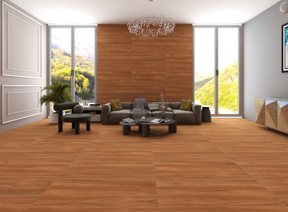 Enhance the Look and Feel of Your Living Room with Wood-Design Floor Tiles