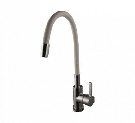 Single Lever Sink Mixer With Flexible Spout (White)