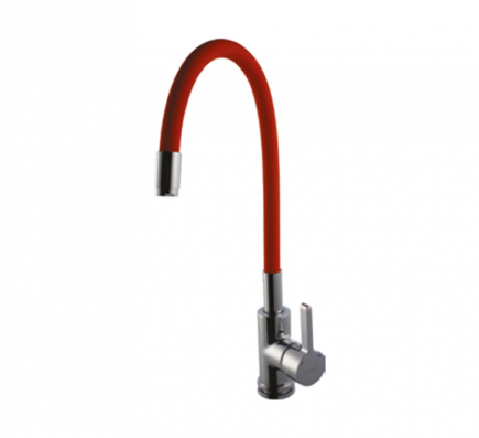 Single Lever Sink Mixer With Flexible Spout (Red)