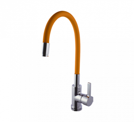 Single Lever Sink Mixer With Flexible Spout (Orange)