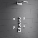 BATH & SHOWER MIXER WITH PROVISION OF OVERHEAD SHOWER IN CHROME BLACK