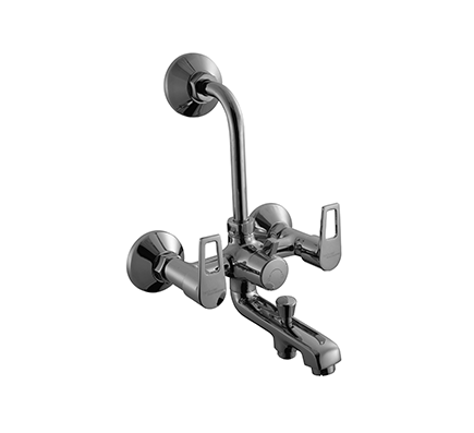 Aspiro Wall Mixer 3 In 1 System With Provision For Both Hand Shower And Overhead Shower With 115 Mm Long Bend Pipe