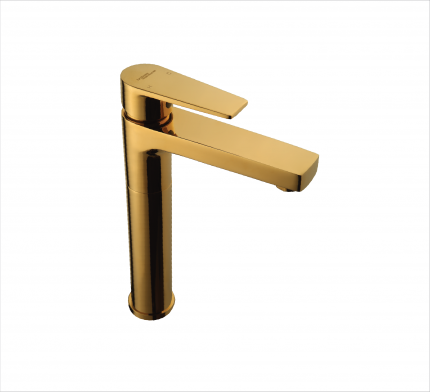 SINGLE LEVER BASIN MIXER TALL TAP W/O POPUP WASTE IN GOLD