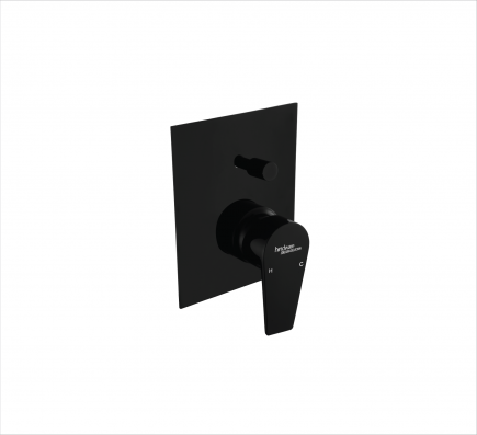 SINGLE LEVER EXPOSED PART KIT OF HI - FLOW DIVERTOR CONSISTING OF OPERATING LEVER WALL FLANGE & KNOB ONLY IN CHROME BLACK