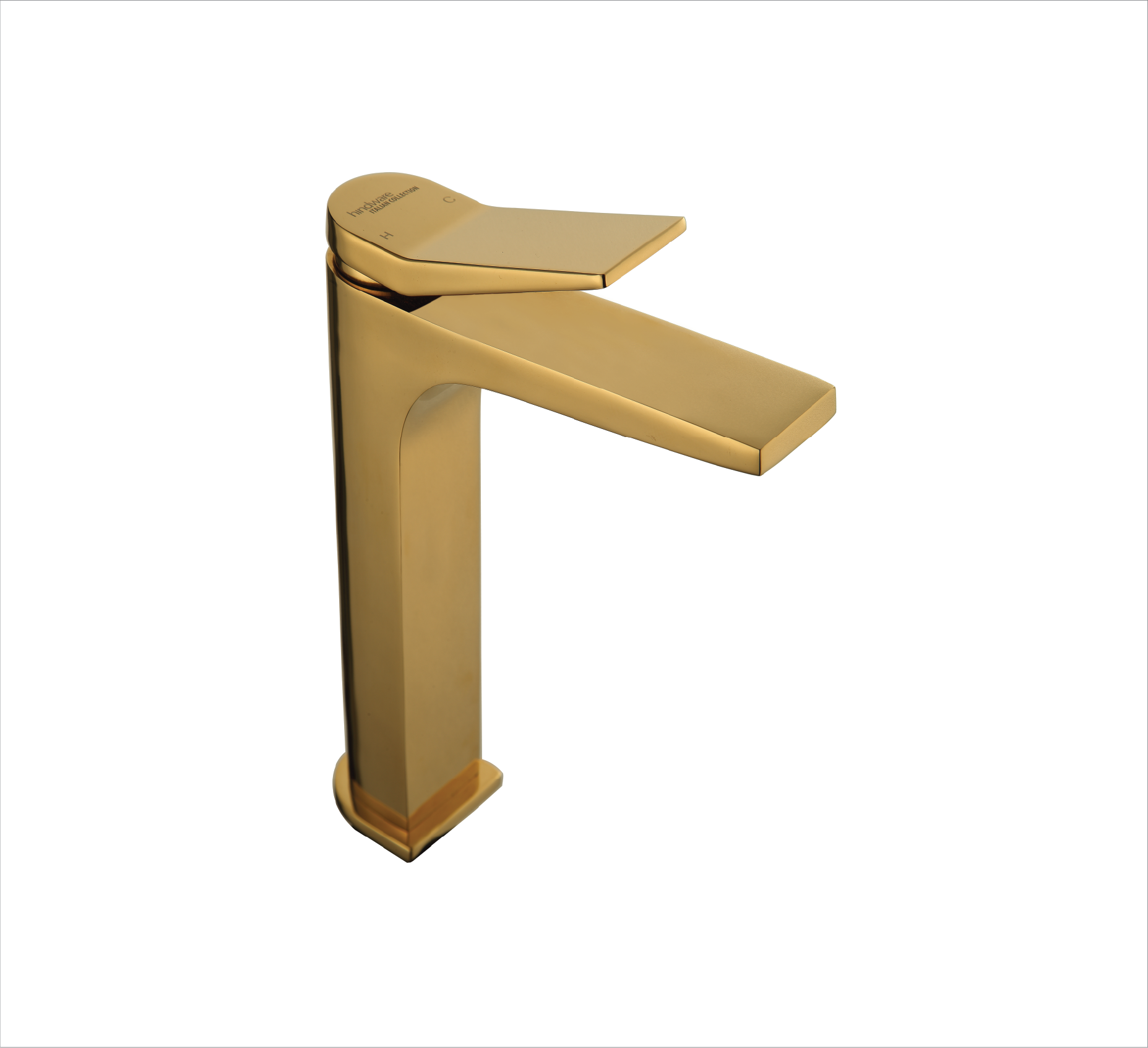 SINGLE LEVER BASIN MIXER TALL W/O POPUP WASTE IN GOLD