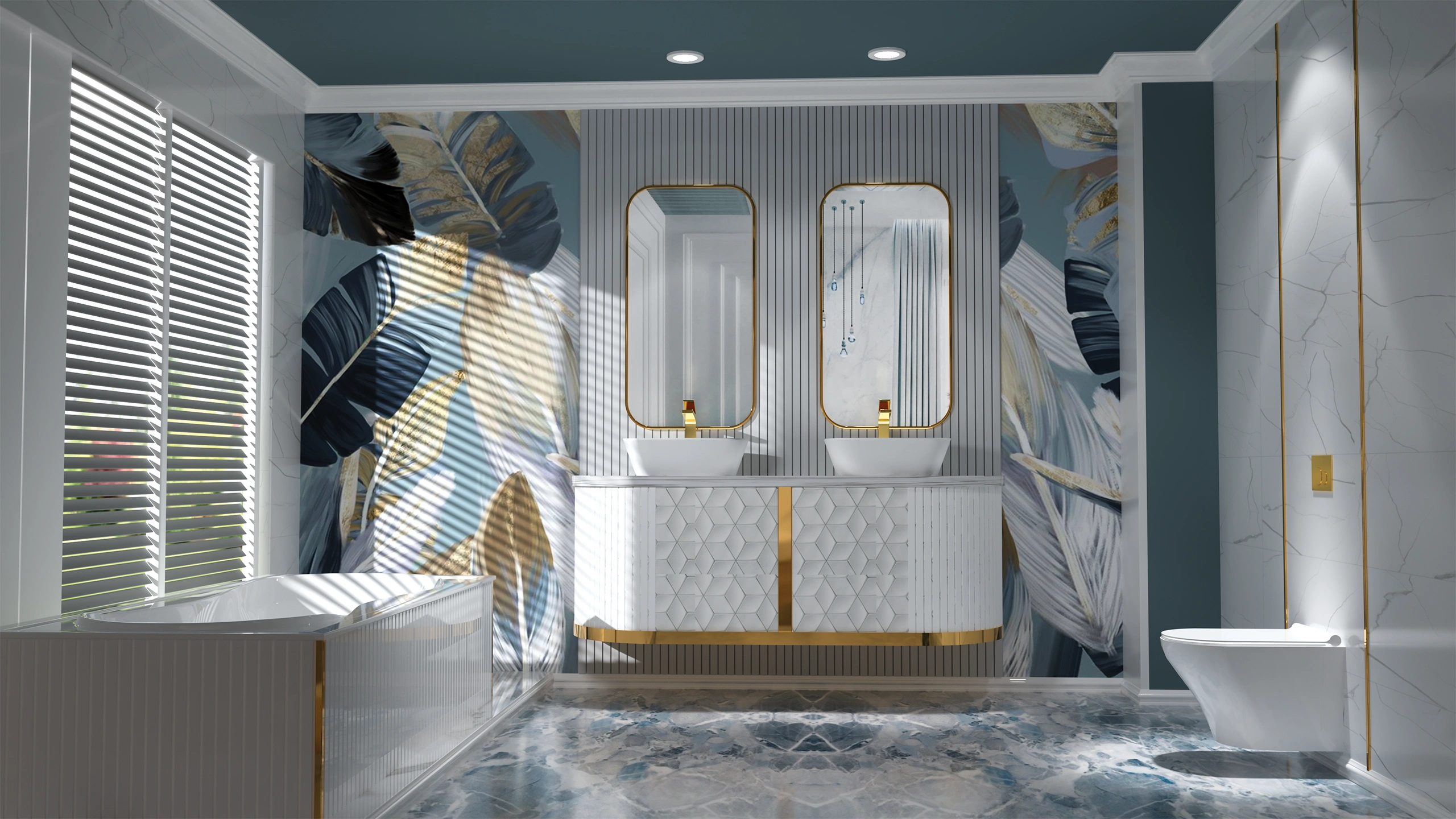 Goldleaf Oasis Bathroom Theme