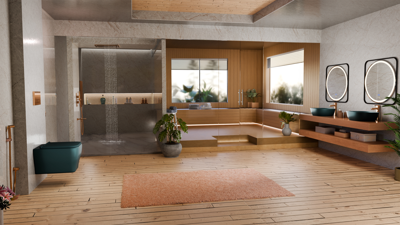 Pinewood Haven Bathroom Theme